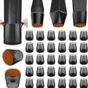 BALEINE Silicone Chair Leg Floor Protectors, Stool Leg Protectors Cap, Chair Leg Caps for Hardwood Floors (Black-32pcs, Round S)