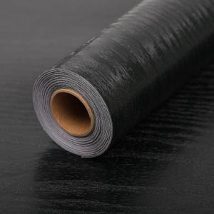 5 x Peel and Stick Wallpaper Black Wood Wall Paper - 17.5 x 100 Inch Self Adhesive Wallpaper Peel and Stick, Easy to Paste Wall Contact Paper for Stand Liner, Table and Door Makeover Decor