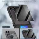 Caka [Upgrade] for Samsung Galaxy Z Flip 7 Case [Wireless Charging Compatible][Hinge Protection] [Screen Protector] Women Men Shockproof Protection Phone Cover for Z Flip 7 2025 - Privacy Black