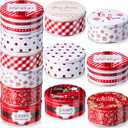 Yaomiao 12 Pack Christmas Cookie Tins with Lids for Gift Giving Small Xmas Tin Containers Round Metal Christmas Tins Empty Cookie Jar for Gift Giving Holiday Party Favors (Vivid Style)