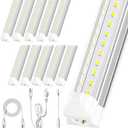 ONLYLUX LED Shop Light, 4ft 36W 5000lm 6500k Shop Lights, 4 Foot Led Light Fixture, T8 Led Tube Lights for Garage, V Shape High Output Linkable (10 Pack)