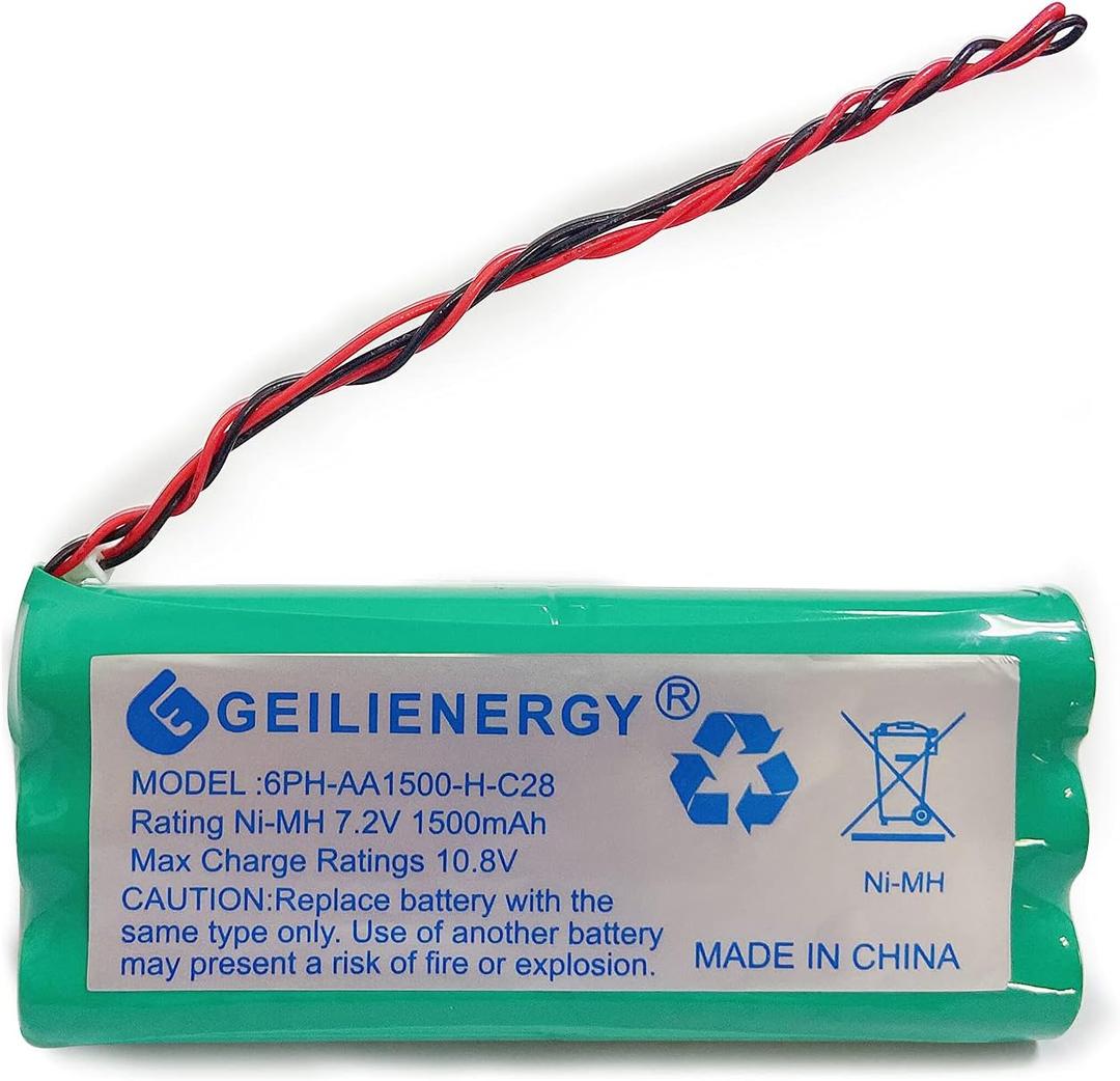 7.2V Battery Compatible for 6PH-AA1500-H-C28 DSC9047 Power-Series Security Alarm System DSC-9047 DSC9047 6PHAA1500HC28 6PH-AA1500-H-C28 ADT DSC Back-Up SCW9045 SCW9047 1-Pack
