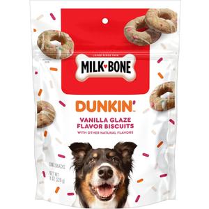 Milk-Bone Dunkin Vanilla Glaze Flavor Dog Biscuits with Other Natural Flavors, 8 Oz. Bag (EXP 09/28/26)
