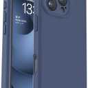 Vooii Compatible with iPhone 16 Pro Case, Liquid Silicone Upgrade [Camera Protection] [Soft Anti-Scratch Microfiber Lining] Shockproof Phone Case for iPhone 16 Pro 6.3 inch - Navy Blue