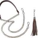 BEAULEGAN Lightweight Purse Leather Chain Strap Replacement for Shoulder and Crossbody Bag, 51 Inch Long (Dark Brown/Silver)