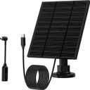 Solar Panels for Ring Camera Outdoor (New Generation) 5W 5V Solar Panel Charger with USB-C&Plug for Spotlight Cam Plus&Stick Up Cam Pro.Waterproof IP65 360Adjustable 2M Cable (Black, 1)
