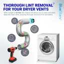 Upgraded 60-Feet Dryer Vent Cleaner Kit with Drill Attachment - Flexible Lint Remover Brush, Extends Up to 60 ft, Works with or Without Power Drill