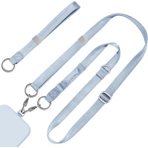 Posadina Phone Lanyard 2 in 1, Anti Theft Phone Strap Crossbody for Women, Adjustable Phone Wrist Strap (Sky Blue)