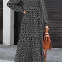 PRETTYGARDEN Long Sleeve Floral Maxi Fall Dresses for Women Trendy Outfits (XXL)