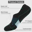 Toes Home No Show Socks Womens Cushioned Low Cut Athletic Hidden Liner for Sneakers Ankle Invisible Running Socks 4/6 Pairs (Black)