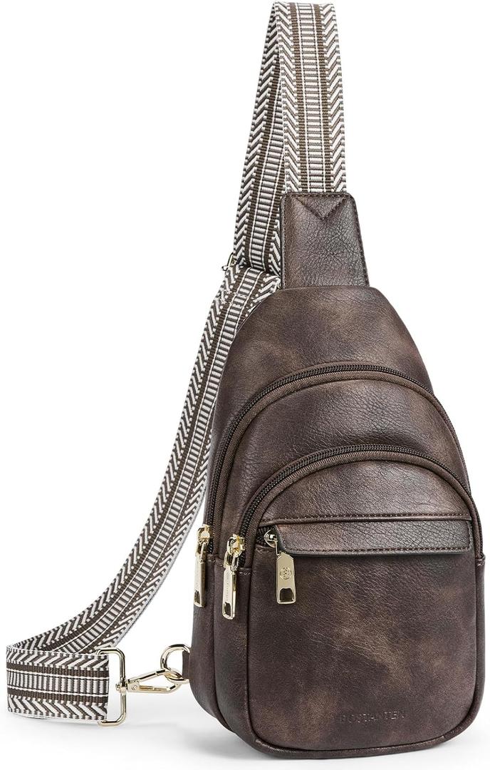 BOSTANTEN Small Sling Bag for Women Leather Crossbody Bags Fanny Pack Chest Bag for Travel