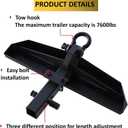 Hitch Step Compatible with SUV&Pickup Truck&Van with 2 Inch Hitch Receiver,Towing Rear Bumper Protector Guard,Step Bar,Textured Black Powder, Pin Lock,Stabilizer,Tow Hook
