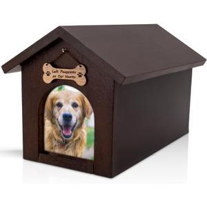 Dog Urns for Ashes, Pet Memory Box Keepsake with Photo Display and Dog Tag Hook, Personalized Pet Urns for Dogs as a Perfect Dog Memorial or pet Remembrance Gift