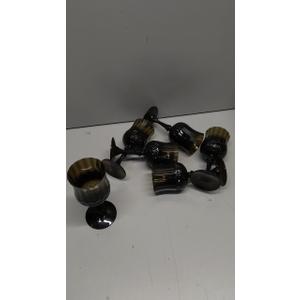 Plastic Wine Glasses, Plastic Goblets Vintage Style Cordial Drinking Glasses for Valentine’s Day, Wedding Reception, Grand Event Party Supplies (6, Black)