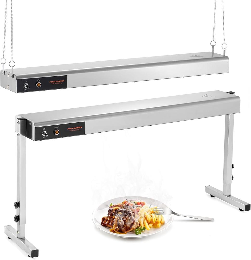 36 Inch Food Heat Lamp, 1000W Commercial Food Warmer Electric Heating Lamp Overhead Stainless Steel Catering Heat Lamps for Buffet Restaurant Parties, 110V
