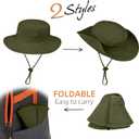 Sun Hats for Men Women Boonie Hat Foldable Fishing Hat UPF 50+ Bucket Hat for Fishing Hiking Garden Safari Beach (Green)
