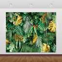 Green Tropical Palm Leaves Backdrop 10x8ft for Hawaiian Luau Aloha Party Decorations Banner Jungle Safari Plants Photography Background Newborn Baby Shower Birthday Party Decor Supplies