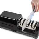 Electric Knife Sharpener for Kitchen  Professional 3-Stage 100% Diamond System with 20 Precision Angle, Fast Sharpening to Restore & Polish Chef Knives(Black)