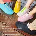 Shiwely Waterproof Shoe Covers, Silicone Reusable Shoe Cover Non-slip Durable Zipper Elastic Rain Cover Protection for Men Women (M (Women 5-7, Men 5-6), Pink)