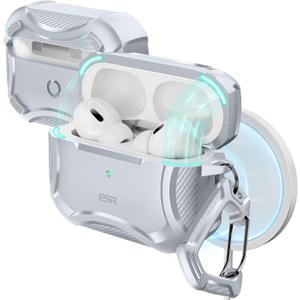 ESR for AirPods Pro 2nd Generation Case, Compatible with Airpods Pro Case 2nd/1st Gen (2023/2022/2019), Compatible with MagSafe, Powerful Drop Protection, Magnetic Lid,Gray