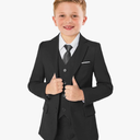 Boys’ Formal Suit 5 Piece Set, Toddler Tuxedos for Wedding, Suits for Teens Boy Dress School Clothes 5T