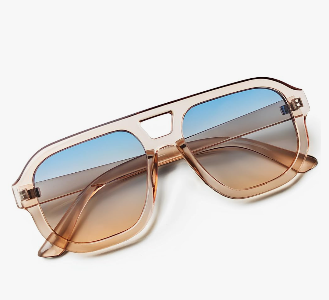 livho Trendy Polarized Square Aviator Sunglasses Women Men Square Eyewear Frame, Retro Sun Glasses for Women Men 2025 Shades