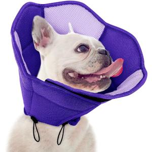 Dog Cone - Soft Cone for Dogs to Stop Licking, Pet E-Collar Alternative After Surgery, Adjustable Pet Recovery Collar for Wound Healing, Purple Medium