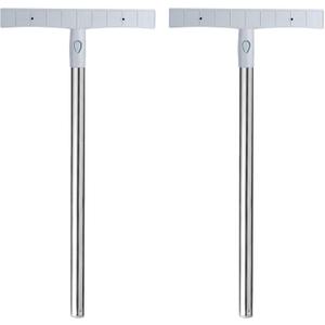 PATIKIL 15.8" Handheld Sign Holder, 2 Pack Airport Pick Up Sign Poster Holder Tour Guide Sign Holder Sign Stake Pole Square Stainless Steel, Silver