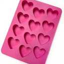 2 Pcs Heart Silicone Molds, Non-Stick Silicone Molds for Baking, Food Grade Heart Mold for Chocolate, Candies, Cakes, Soap, Candles