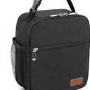 Femuar Lunch bag for Men Women Adults Small for Office Work Picnic  Reusable Portable Lunchbag, Black