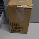 Yarra-Decor Bedside Table Lamp with USB Port - Touch Control for Bedroom Wood 3 Way Dimmable Nightstand Lamp with Round Flaxen Fabric Shade for Living Room, Dorm, Home Office (LED Bulb Included)