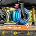 All-Terrain Beach Wagon with 9x3.5IN Big Inflatable Rubber Wheels for Sand, 240L Collapsible Wagon Cart, 450lbs Heavy Duty, Quiet Smooth Ride, Puncture-Resistant Tires, Side Pockets, Black