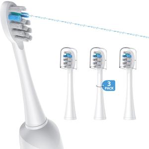3 Pack Toothbrush Replacement Heads Compatible with WaterPik Sonic Fusion 2.0, FitMount Flossing Brush Head Fit for Water-Pic SF-01 SF-02 and 2.0 SF-03 SF-04 (White)