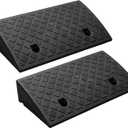 Portable Lightweight Plastic Curb Ramps 2PCS, Heavy Duty Plastic Threshold Ramp Set for Driveway, Loading Dock, Sidewalk, Car, Scooter, Bike, Motorcycle, Wheelchair, Golf Cart