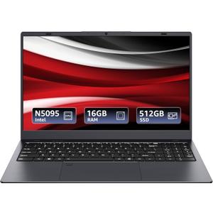 15.6" - N5095 Quad-Core, 16GB RAM 512GB SSD, FHD IPS Display, Dual-Band WiFi 2.4/5GHz, Bluetooth 4.2, Backlit Keyboard & Fingerprint