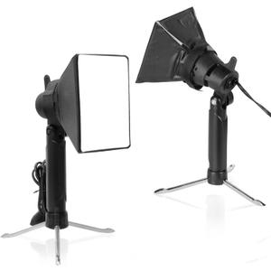 Meking Mini Softbox Photography Lighting Kit, Portable 4x4.8in Continuous Lighting LED Lamp with Collapsible Diffuser for Video Tabletop Studio Small Product Shooting, 2 Sets