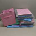 Hillban 24 Pcs Storage Cubes 11'' Collapsible Storage Bins Bulk Fabric Cubes Basket with Dual Handles Organizer Cube for Closet Toy Classroom Shelf Room (Solid Style,Pastel)