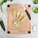 Epicurean All-In-One Cutting Board with Non-Slip Feet and Juice Groove, 11.5" 9", Natural/Black