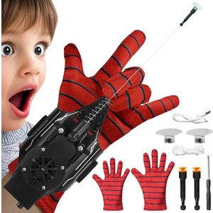 Spider Silk Launcher for Kids,Web Shooters- USB Type c Charging, Launch Distance 8ft - Can Grab Small Objects-Variety of Play Modes (Black) Kids Edition