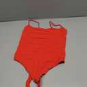 SUUKSESS Women Sexy Square Neck Thong Bodysuit Backless Cami Bodysuit Top (Small, 01 Red)