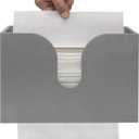 Essentially Yours Bamboo Paper Towel Dispenser, Paper Towel Holder Wall Mount & Countertop for Kitchen and Restroom Decor - Holds Multifold Paper Towel, C Fold, Trifold Hand Tissue Napkins (Gray)
