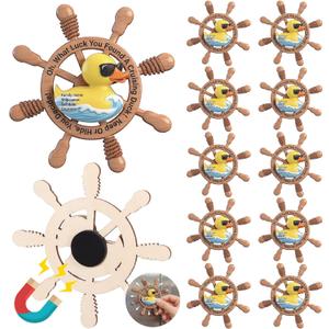 Unittype 12 Pcs Cruise Duck Magnetic Keep or Hide You Decide Wooden Magnetic Cruising Ducks for Cruise Ship Hiding Exchange Gifts Carnival Cabin Decor