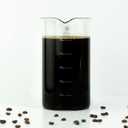 French Press Replacement Glass by Cafe Crush Club - Fire Hardened Borosilicate Beaker - 34 Ounce | 1 Liter Size with White Measures