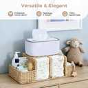 Diaper Caddy Organizer, Hand Rattan Nursery Storage Basket for Baby Essentials, Baby Changing Table Organizer Perfect Nursery Assistant (Natural Light Woven - Style 2, L)