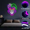 Anime Cartoon Glamrock Roxanne Wolf Neon Signs for Wall Decor,USB Dimmable Cartoon Game Neon Light for Bedroom Gaming Room Man Cave Bar Birthday Gifts(12.7 * 15.7in) (Purple)