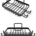 Black Soap Dish for Shower 2 Pieces, Suction Cup Square Shower Soap Holder - 201 Stainless Steel Black Soap Saver - Comfortable Essential for Apartment, Home and Dormitory (6.69'x3.54'x2.17')