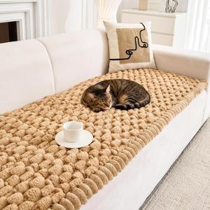 Couch Cover for Dogs Washable Non-Slip Fuzzy Durable Covers for 2 Cushion Sofa Pet Friendly Thick Soft Sofa Slipcovers Cushion Protector
