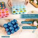 Baby Food Storage 12 x 1.5OZ Silicone Freezer Tray with Lid, Food Grade Silicone Containers for Purees & Vegetables Midnight Blue