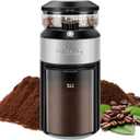 Wancle Burr Coffee Grinder Flat Burr Coffee Grinder with 28-Setting, Precise Grinding with 2-12 Cup Capacity, Easy to Clean, Compact and Space-Saving Design