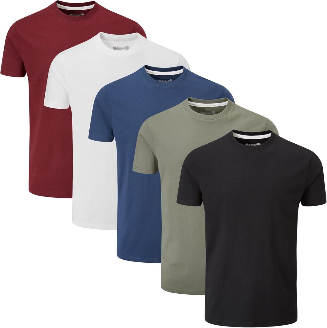 Charles Wilson Men's 5 Pack Crew Neck T-Shirt, Size M